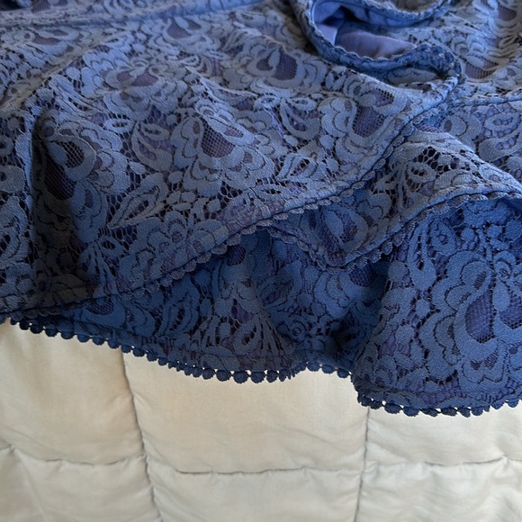 NWT City Chic Size 18 Blue Lace Wrap Dress with Bow - Picture 16 of 16